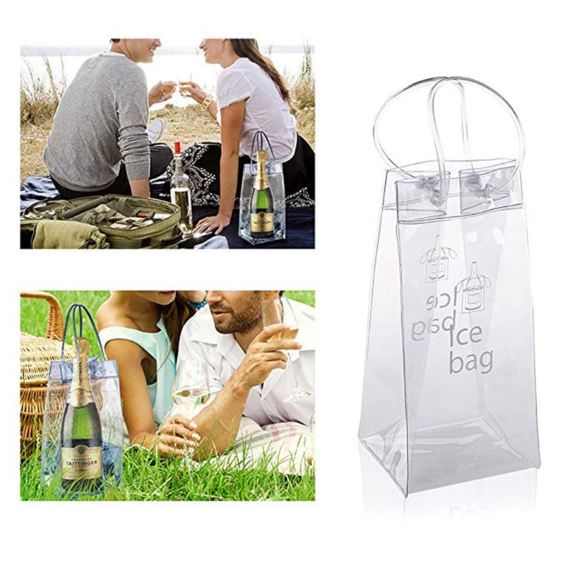 IFWELL Ice Wine Bag Portable Collapsible Clear Wine Pouch Cooler with Handle for Party,Outdoor,Champagne,Cold Beer,White Wine,Chilled Beverages,Iced Drinks 3 Pack (2) - Image 5